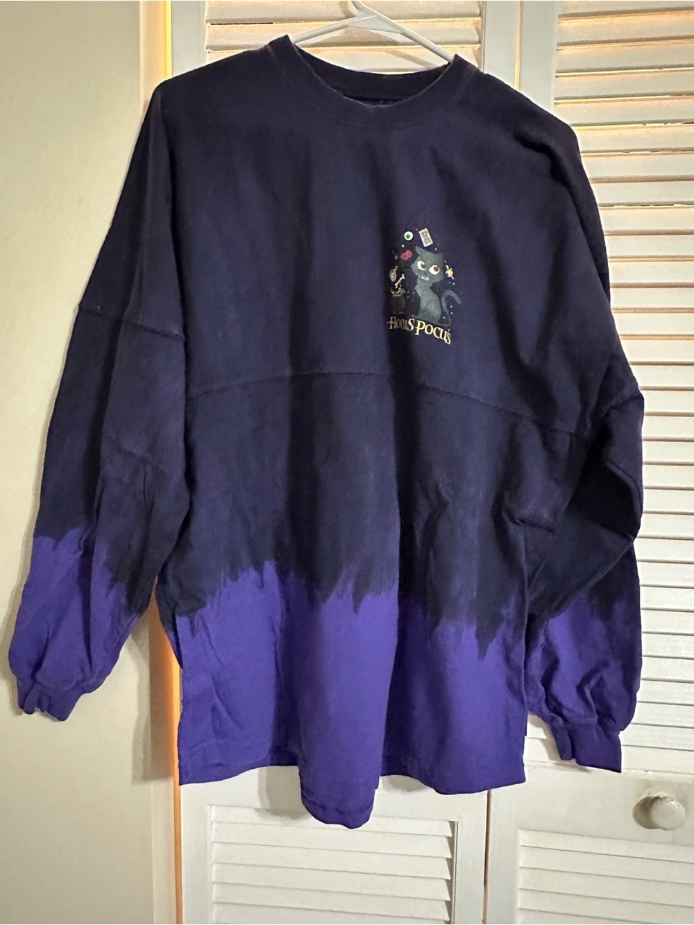 Disney Hocus Pocus Black and Purple Tie-Dye Crewneck Sweatshirt